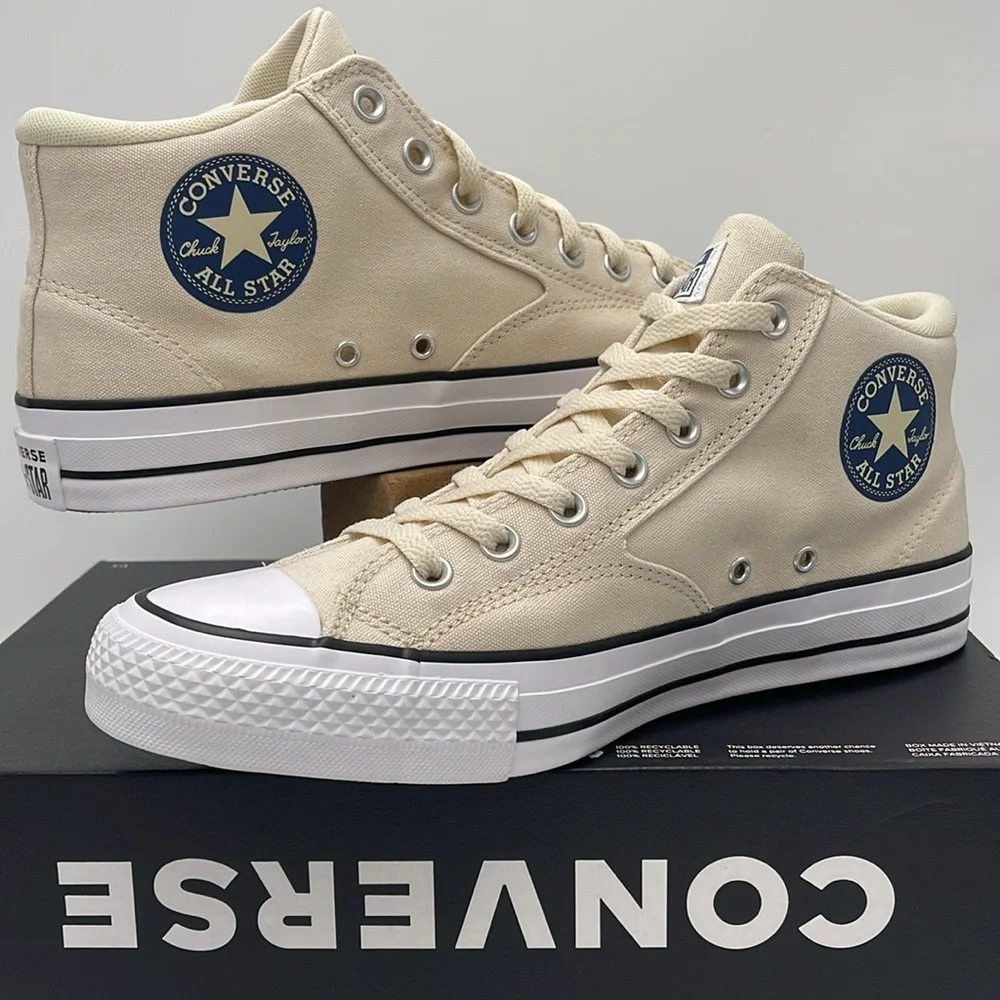 Converse Men's Cream High-Top Sneakers A09458F CTAS MALDEN STREET MID NATURAL